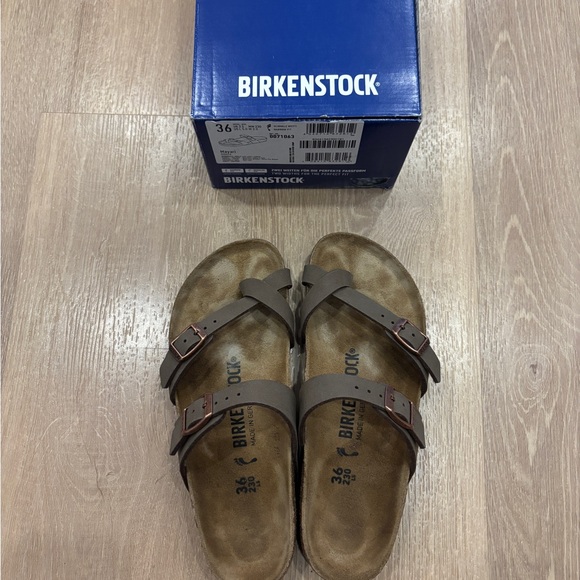 Birkenstock Brown Sandals with Contoured Footbed - Picture 2 of 4